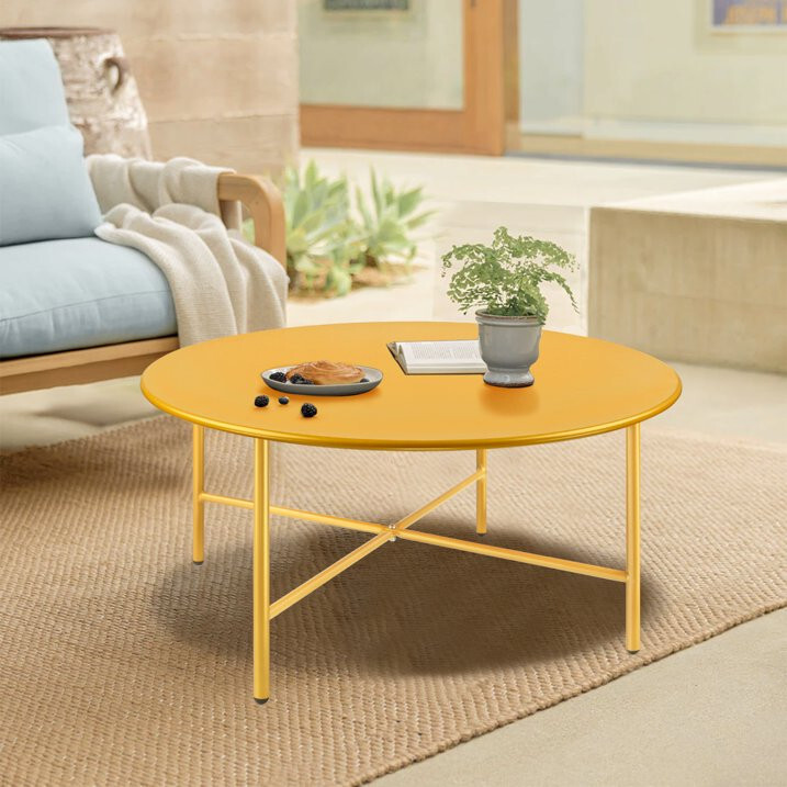 Round Coffee Table, Industrial End Table in Living Room, Side Table for Any Room