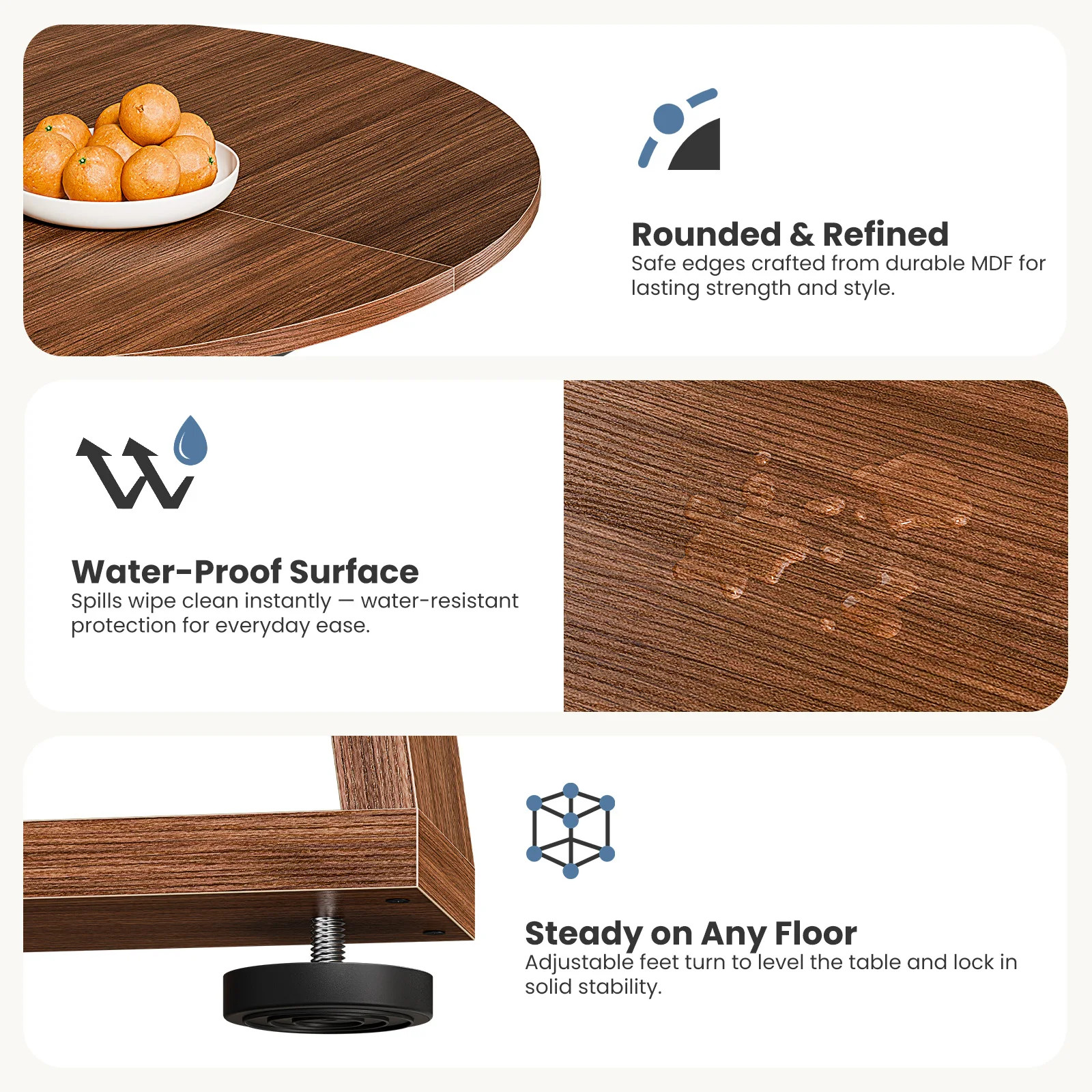 Extendable Wood Round Dining Table Oval Kitchen Storage Shelf Pedestal Base
