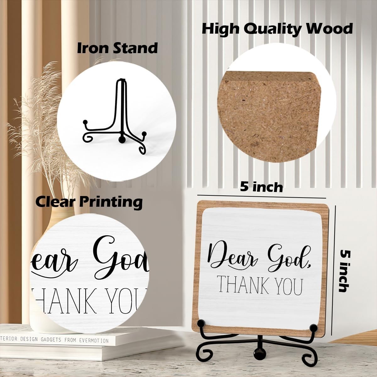 Living Room Decor Wooden Sign Aesthetic Shelf Decor Entryway Home Office