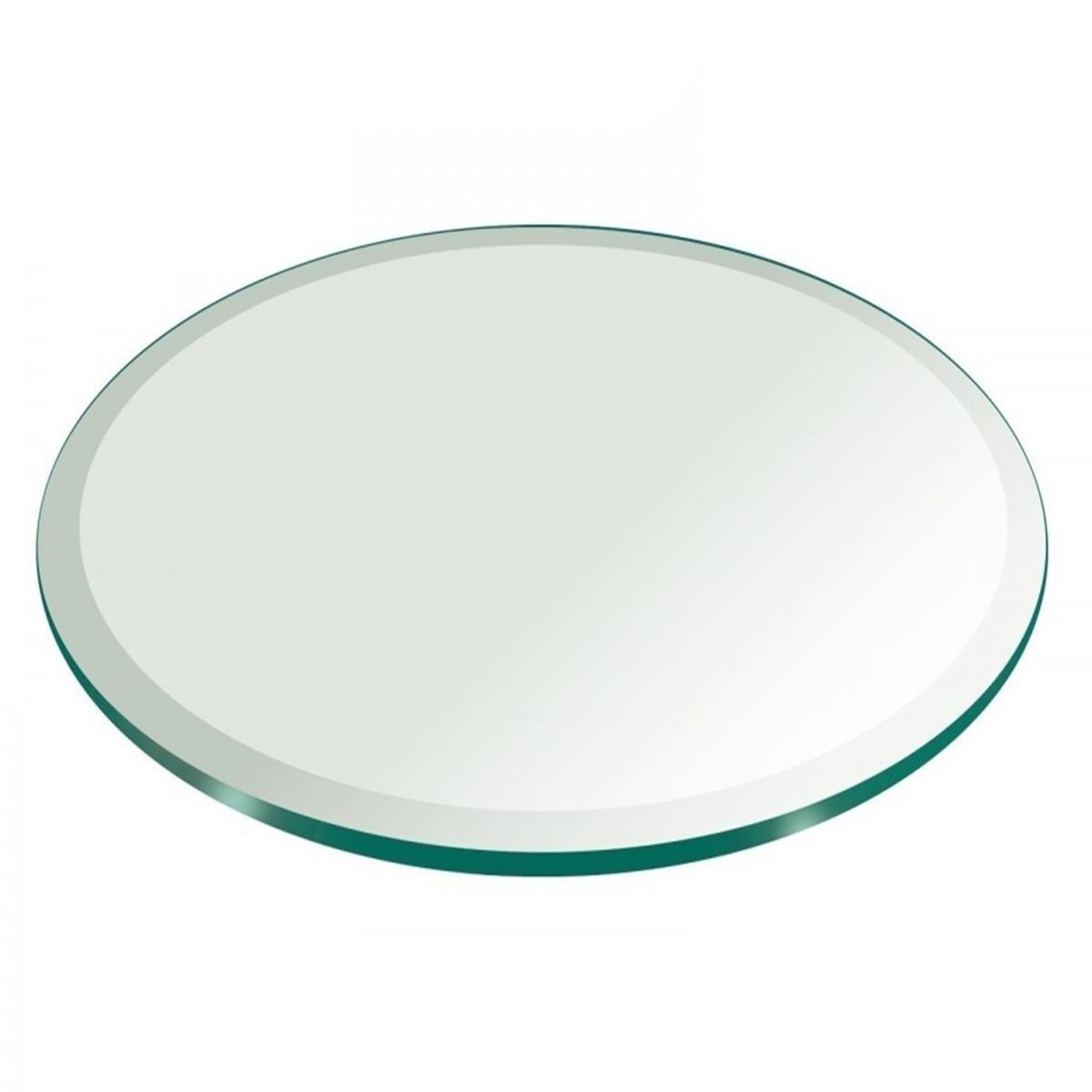 Clear 1/2″ Inch Thick Round Tempered Glass Table Top with Beveled Polished Edge