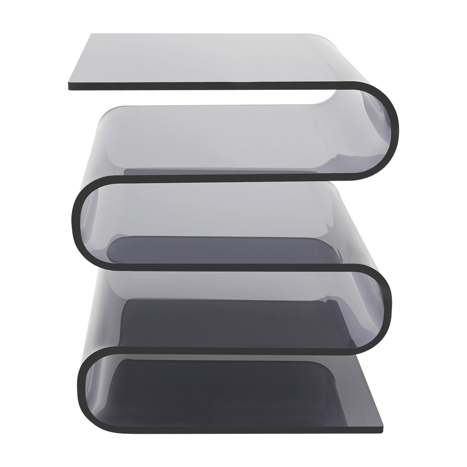 S-Shaped Side Table Creative Nightstand for Bedroom and Living Room Black