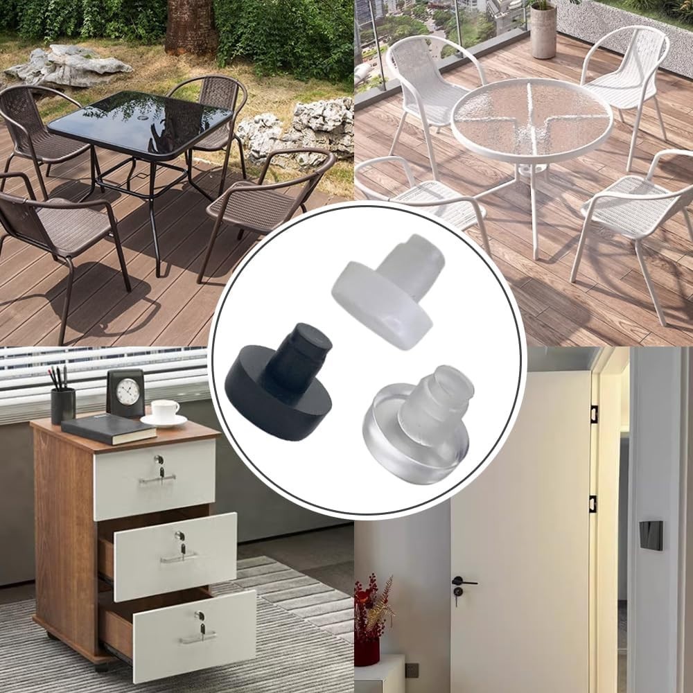 Durable PVC Glass Top Bumpers – 40 Pack for Furniture Protection and Cushioning