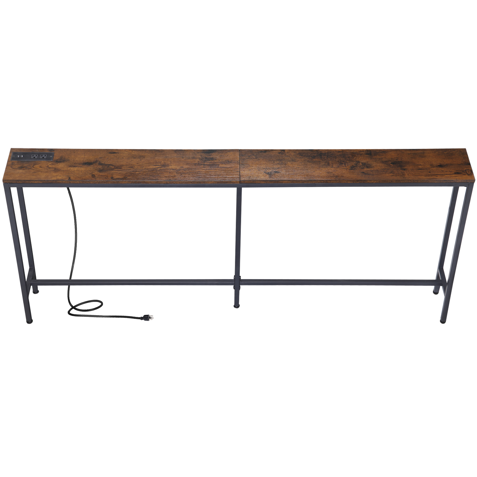 Console Table with Power Outlets and USB Ports Narrow Sofa Table for Living Room