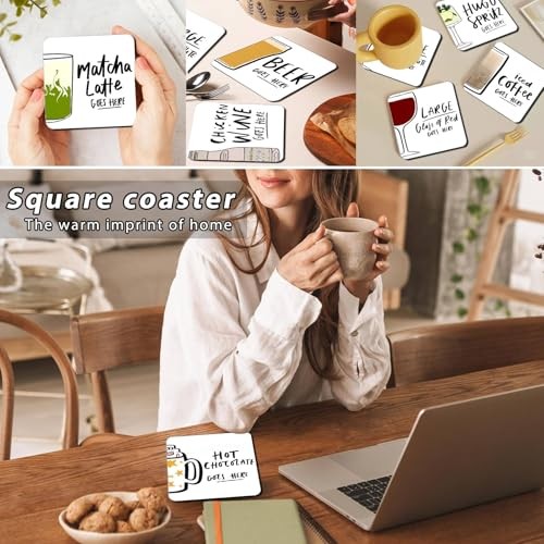 Square Coasters for Drinks,Funny Drink Coasters Set of 2,Coaster for Red Wine