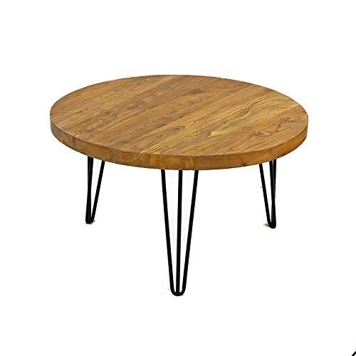 Rustic Round Old Elm Wooden Coffee Table