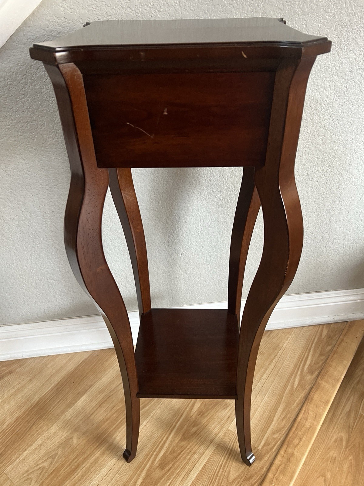 Vintage The Bombay Company Mahogany Plant Stand Table With Drawer 36” Tall