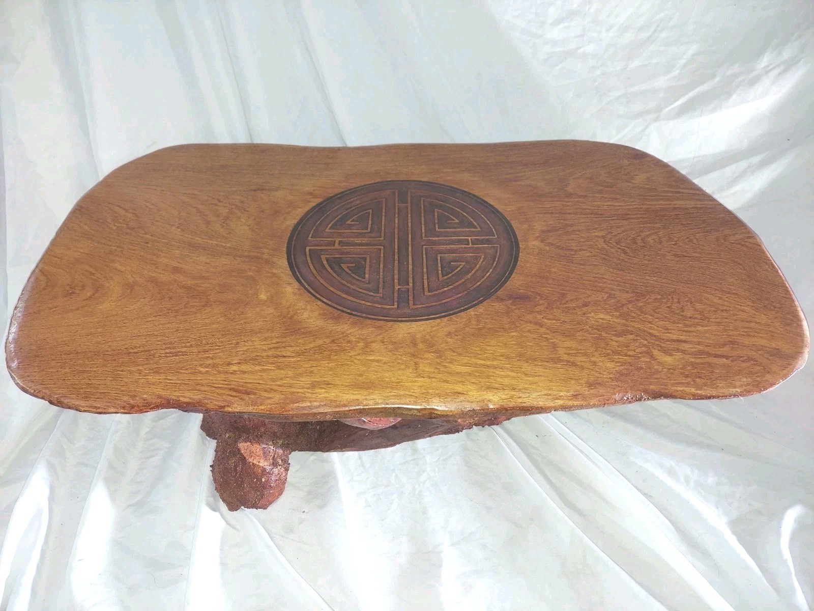 Asian Bonsai Table Solid Wood Cottagecore 32x18x11″ Manzanita & Rosewood Inlaid