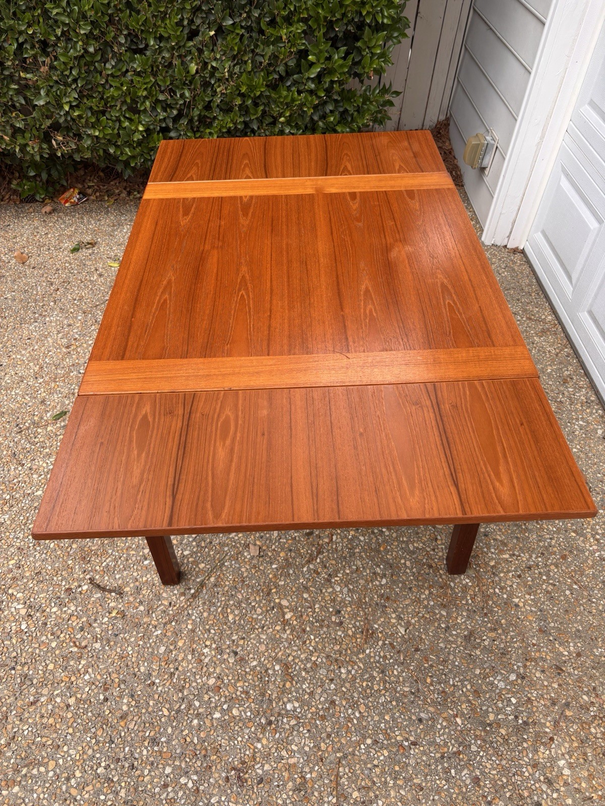 Vintage MCM Danish Modern Teak 34” Extension Dining Table Square Card Mahjong