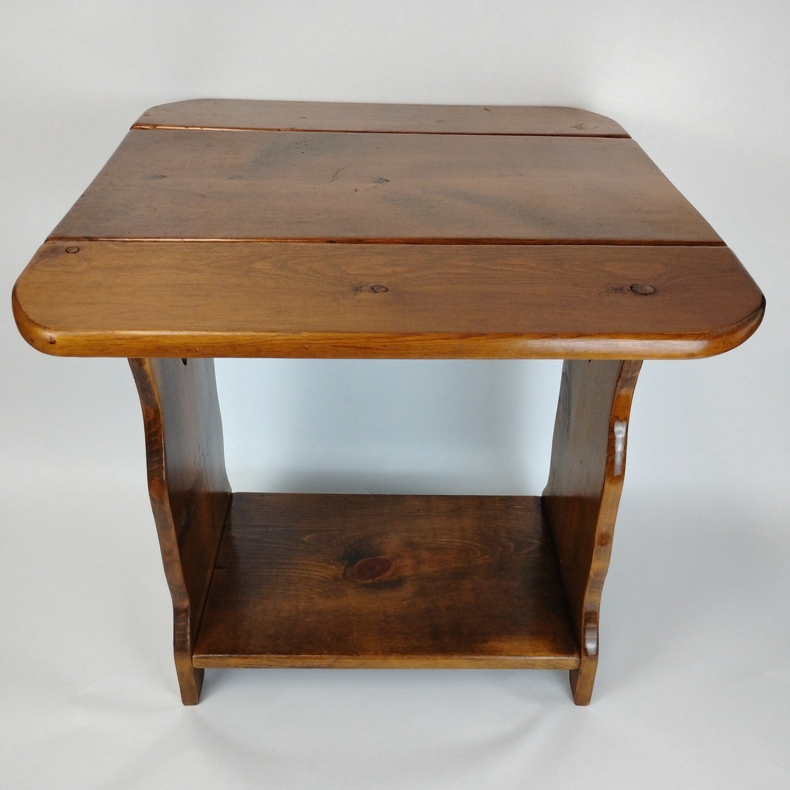 Handmade Solid Wood Heart Cut Out Drop Leaf Side End Table Country 21″ Plants