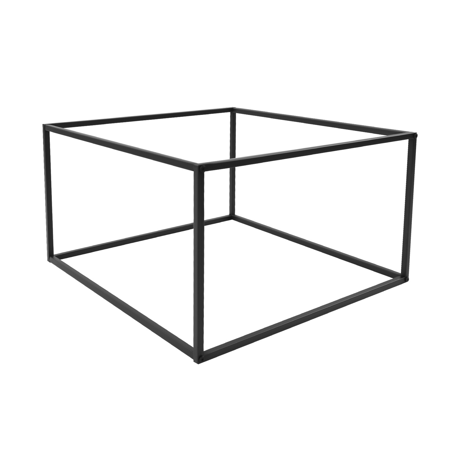 59cm Metal Square Coffee Table End Table/Side Table For Office Home Matt Black