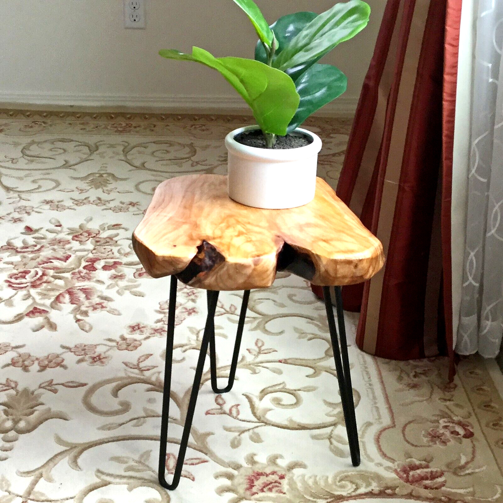 GREENAGE Cedar Roots Stool Natural Edge Coffee Table Side Table Nightstand 21″ H