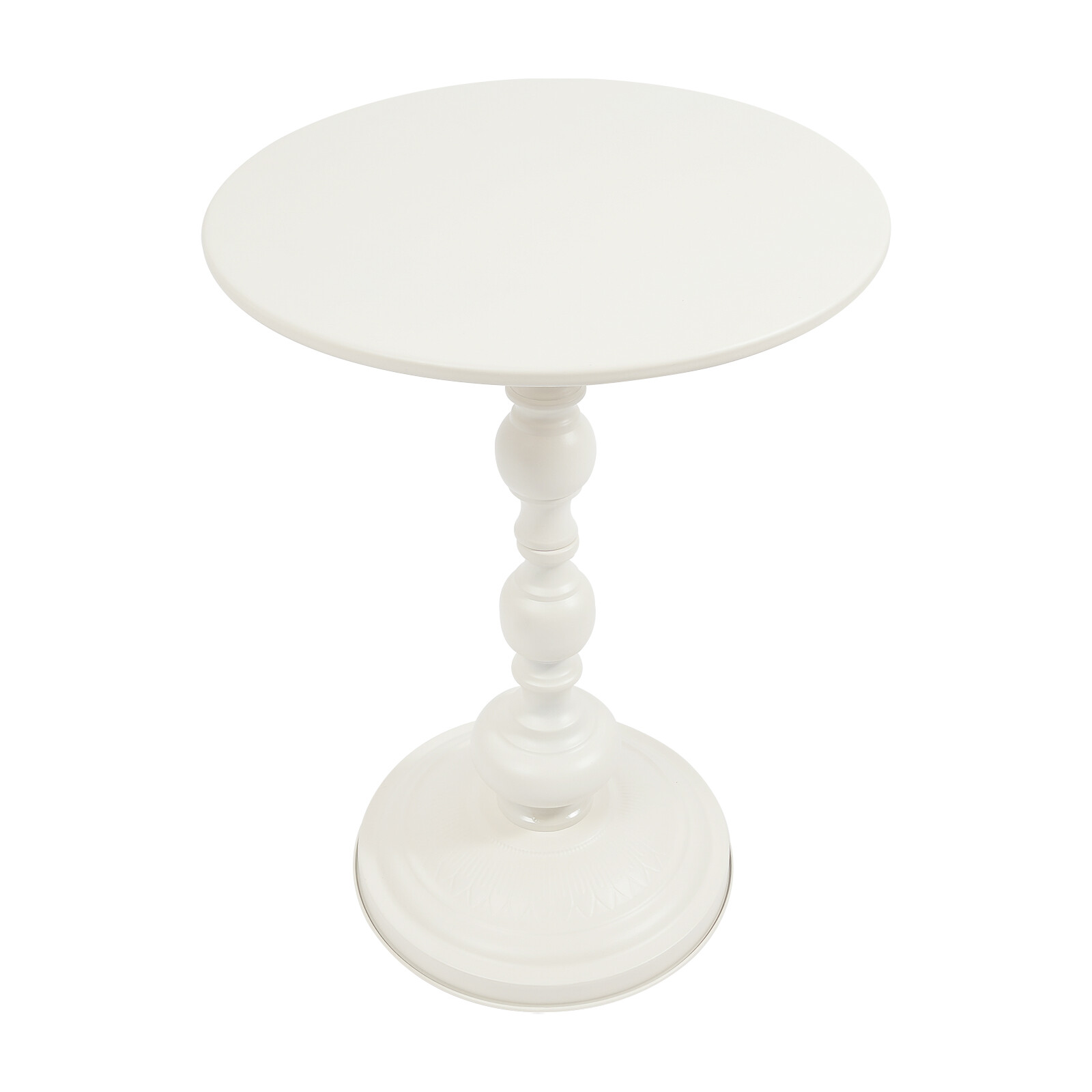 Round Side Table Retro Coffee End Table Small Accent Pedestal Table White Home