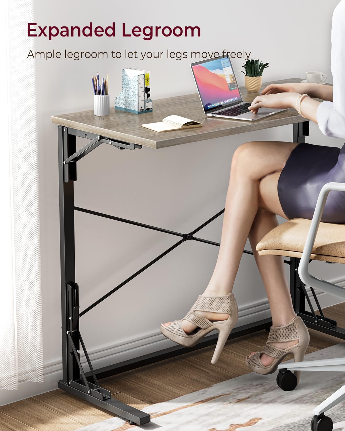 31.5″ Folding Desk, Foldable TV Tray Table for Eating on Couch, Extra Large T…