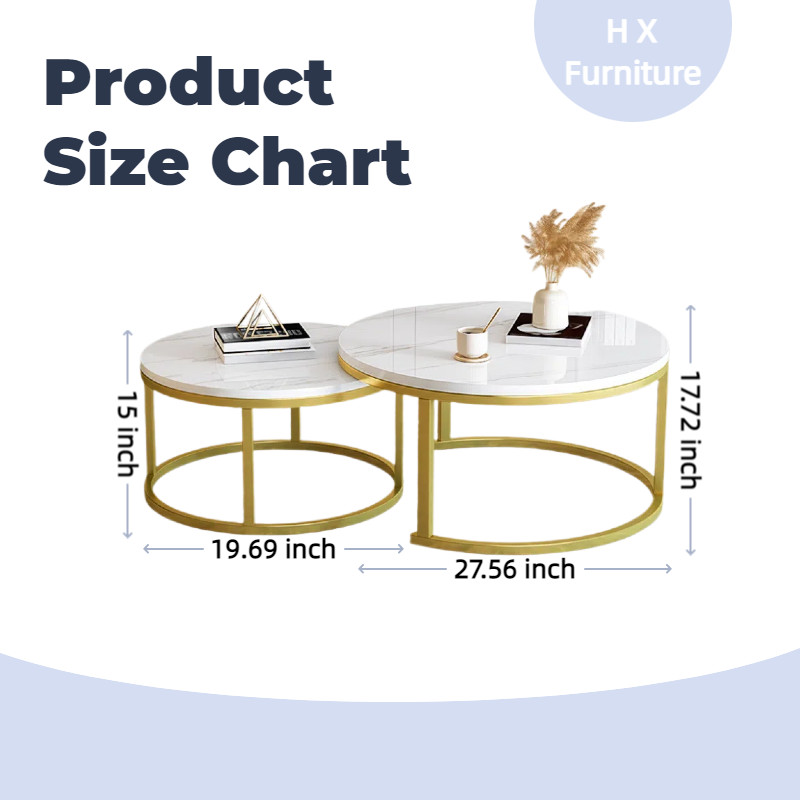 Living room coffee table, classic nested combination (glossy)