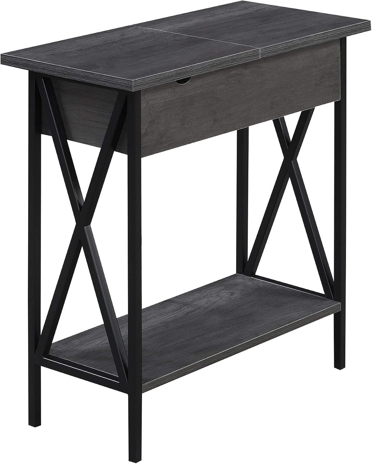 Tucson Flip Top End Table with Charging Station 23.75″ – Modern Living Room Tabl