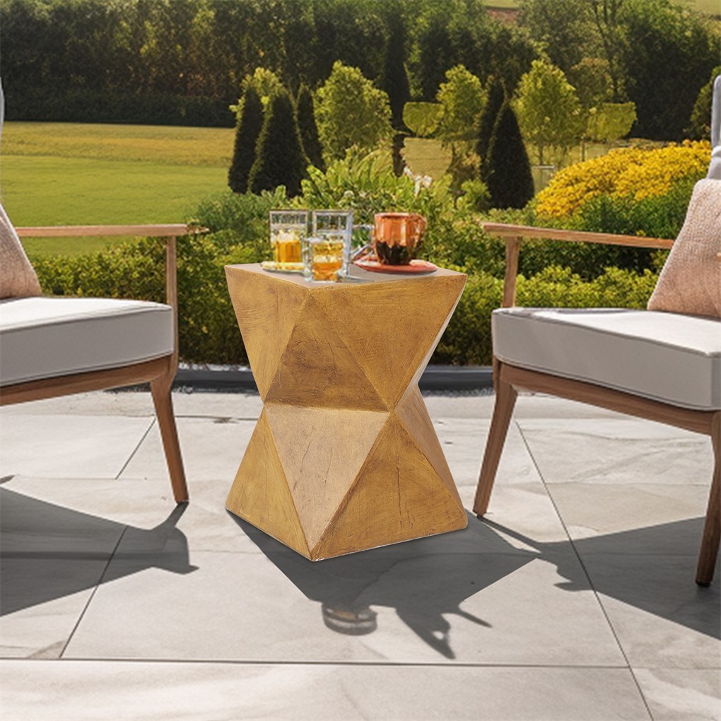 Unique Geometric Concrete Side Table Accent Table Garden Table Outdoor Furniture