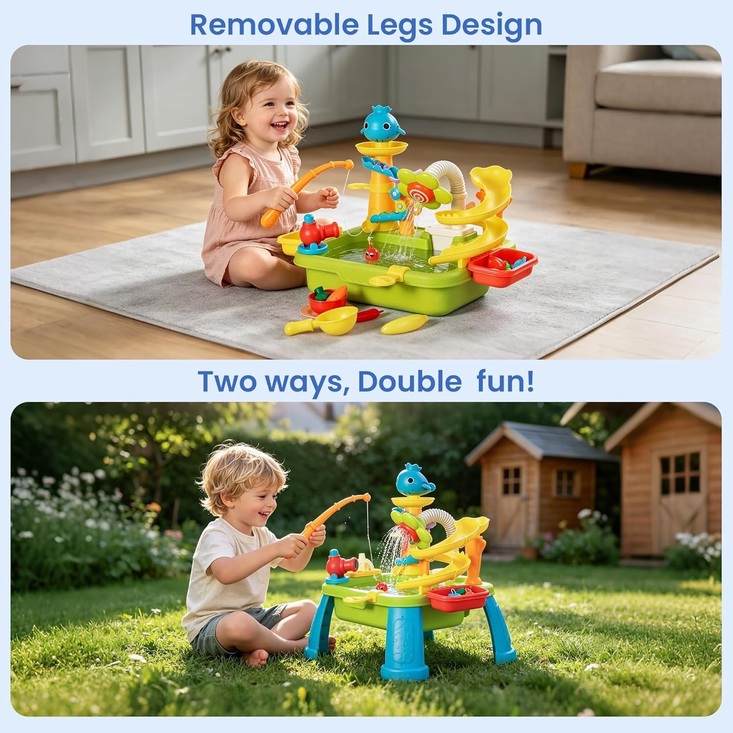 Toddler Sand Water Table with Electric Pump Play Set for Kids Ages 1 3 with