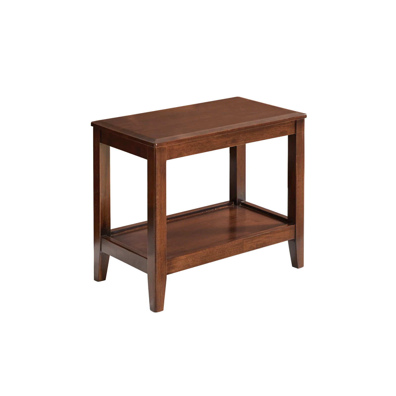 2-Tier Sofa Table End Table Shelf for Living Room Rubber Wood Indoor Plant Stand