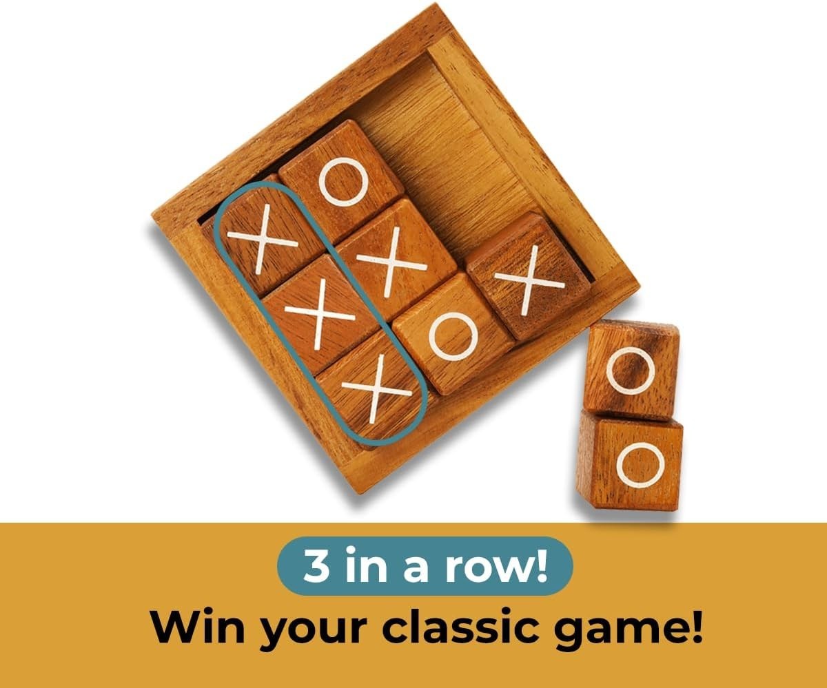 Wooden Tic Tac Toe Coffee Table Decor Game Night Living Room Home Office Deco…