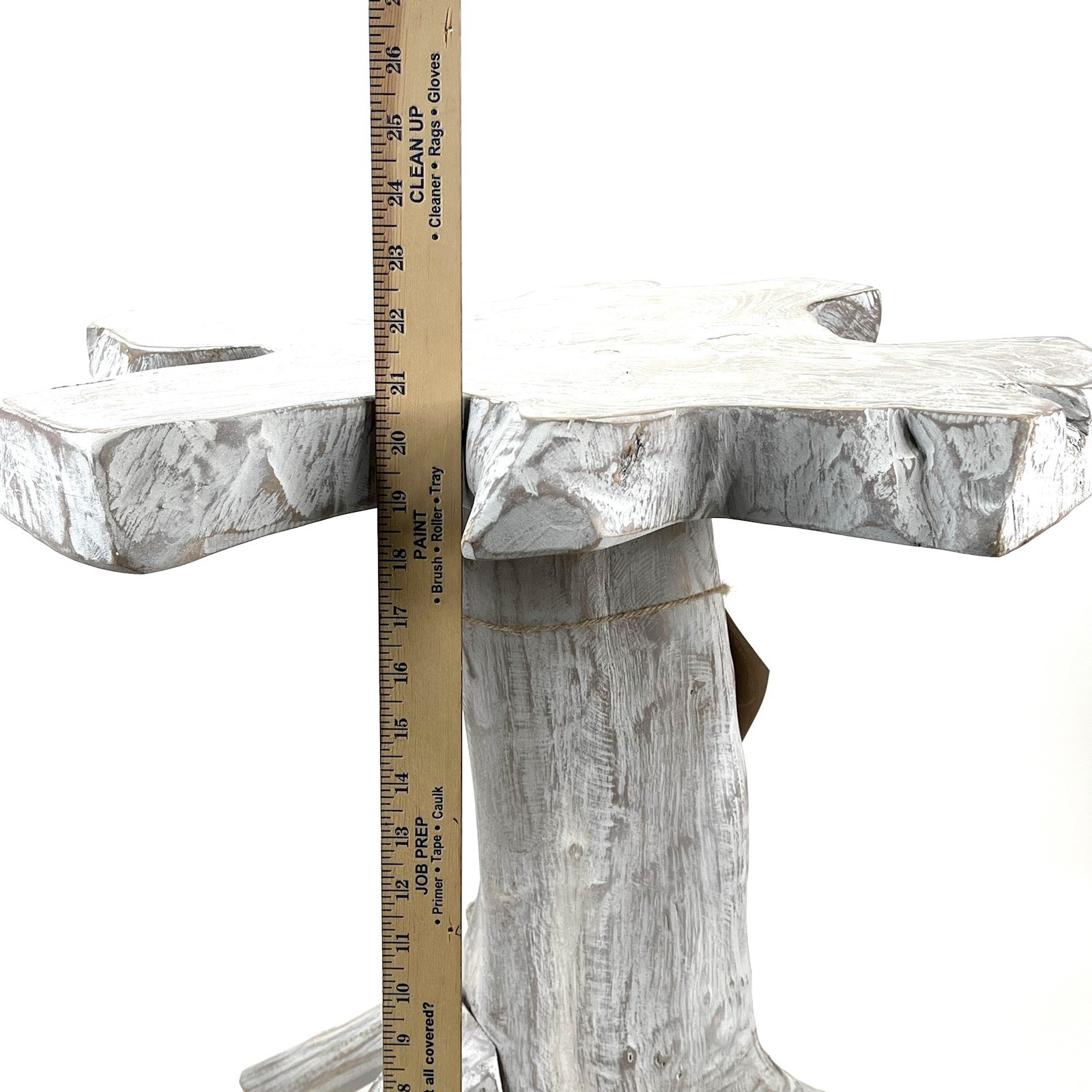 Natural Teak Solid HardWood Slab Table Top Coffee End Table White 21” Tall