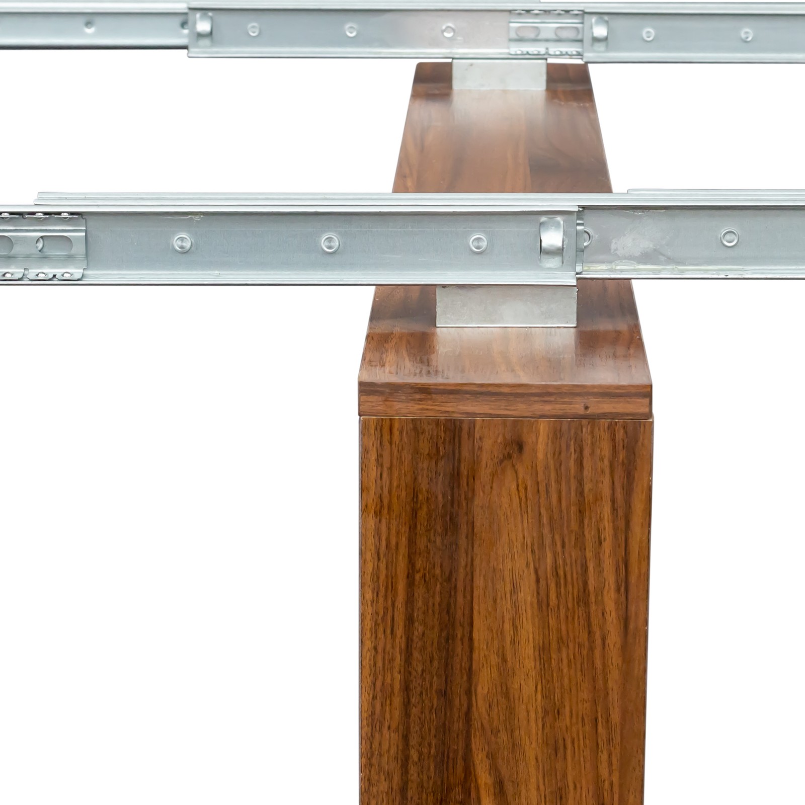 95.43″Extendable Dining Table W/Storage Transformer Kitchen Console Table Walnut