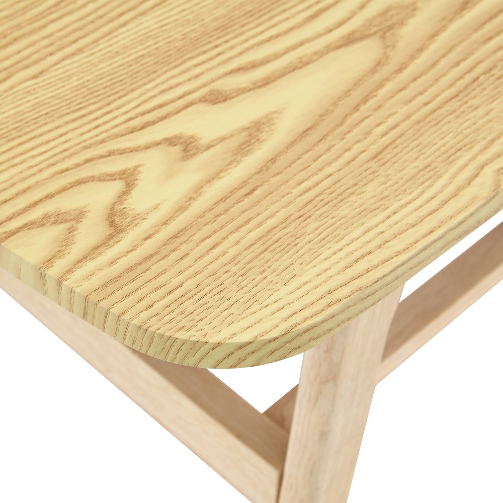 39 in solid wood coffee table – double-layer storage wooden center coffee table