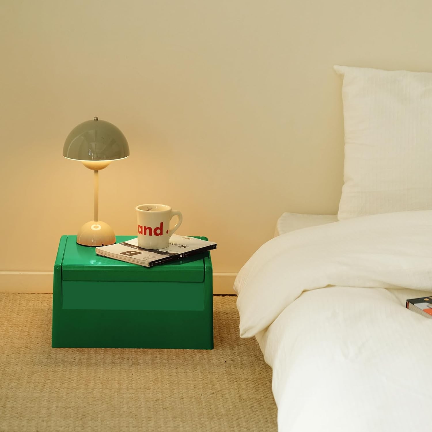 Nightstand Colorful Plastic End Table Green 11.8x15x15.7in