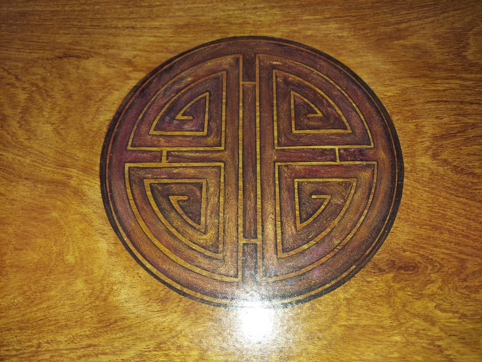Asian Bonsai Table Solid Wood Cottagecore 32x18x11″ Manzanita & Rosewood Inlaid
