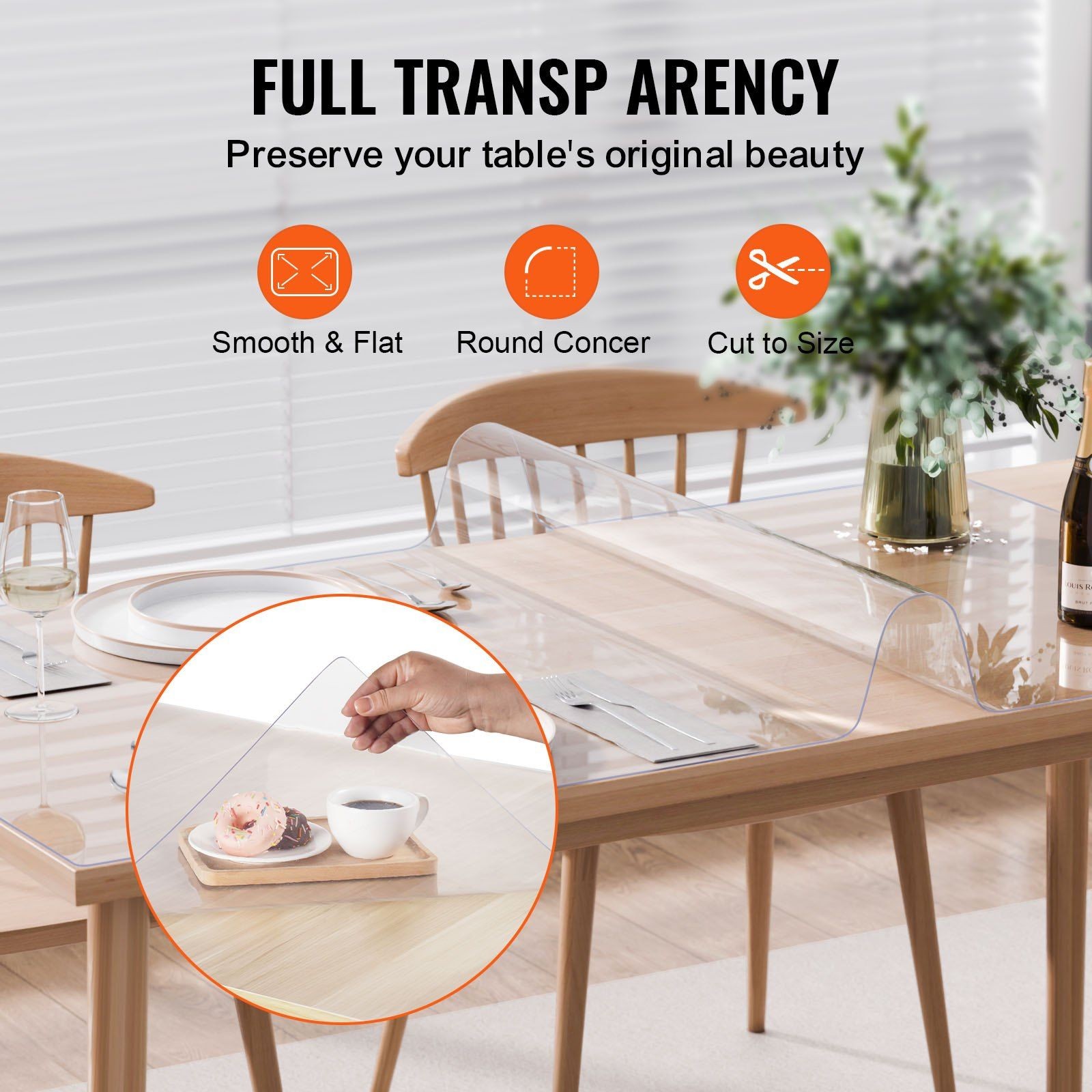 30x60in 1.5mm Clear Plastic Table & Desk Protector & Waterproof Cover