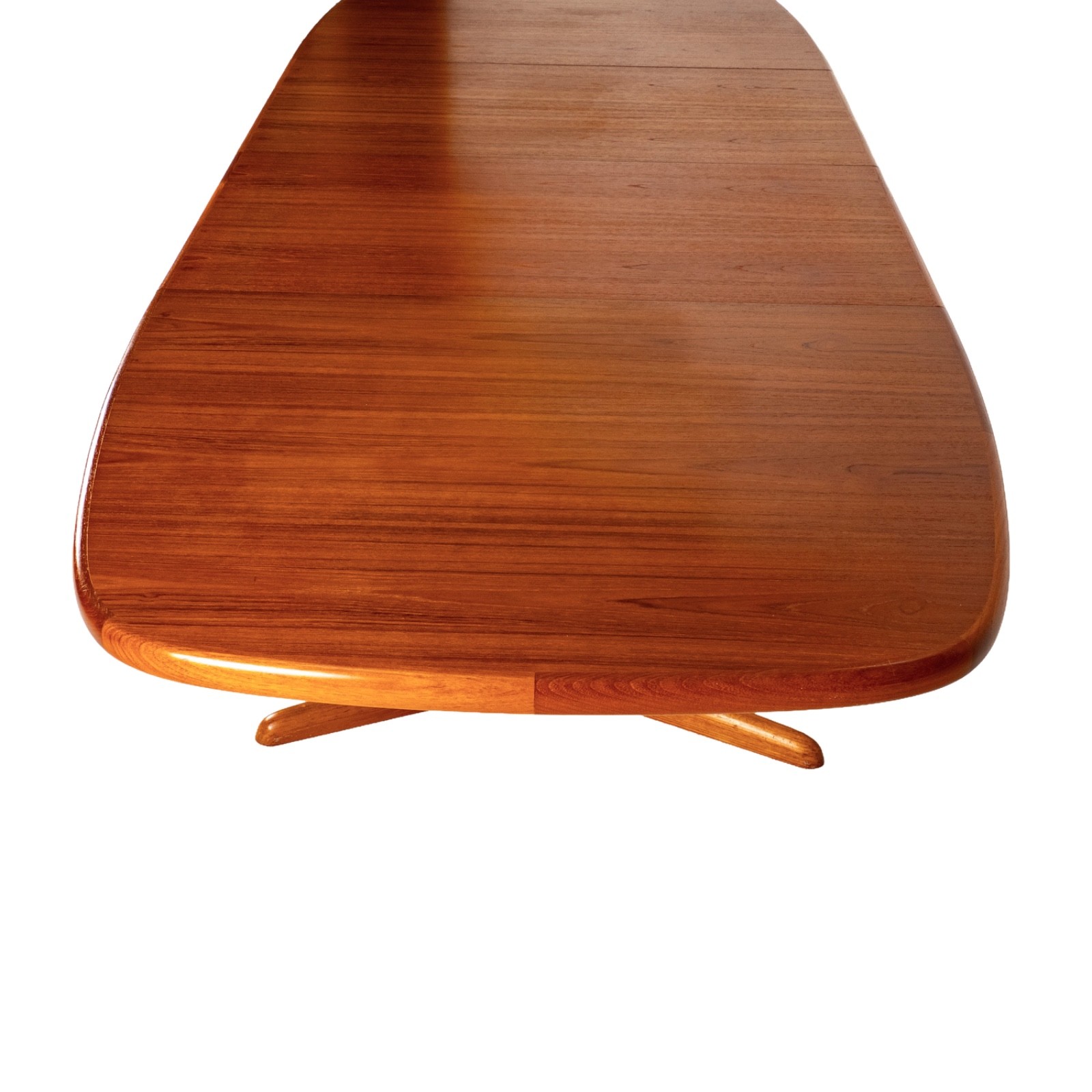 Rasmus Danish Modern Teak Extension Dining Table 2 Leaves Denmark MCM 98.5″
