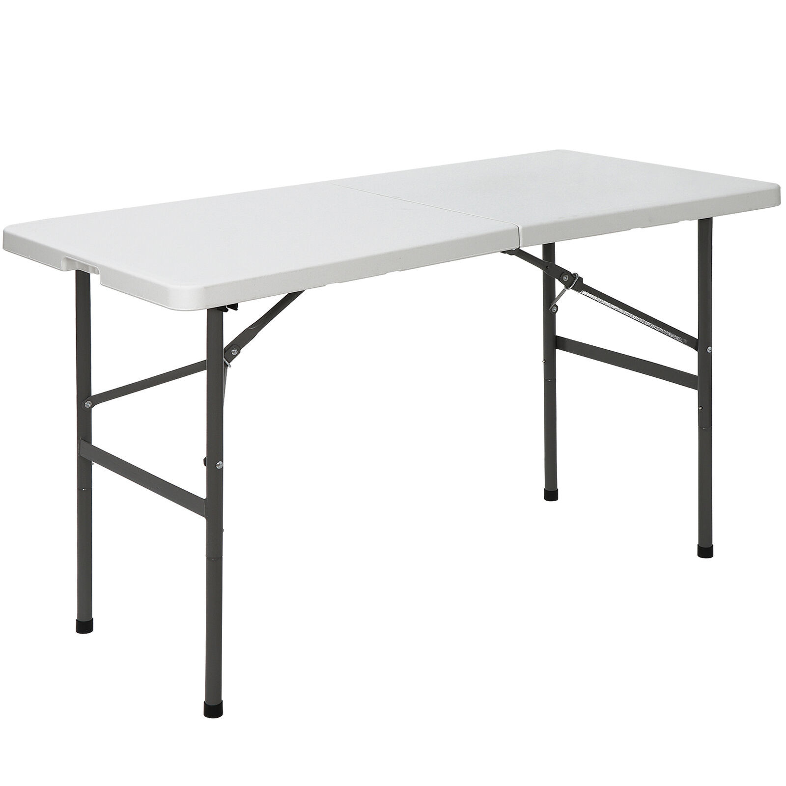 4ft Plastic Folding Table Camping Table for Picnic BBQ Indoor Outdoor White