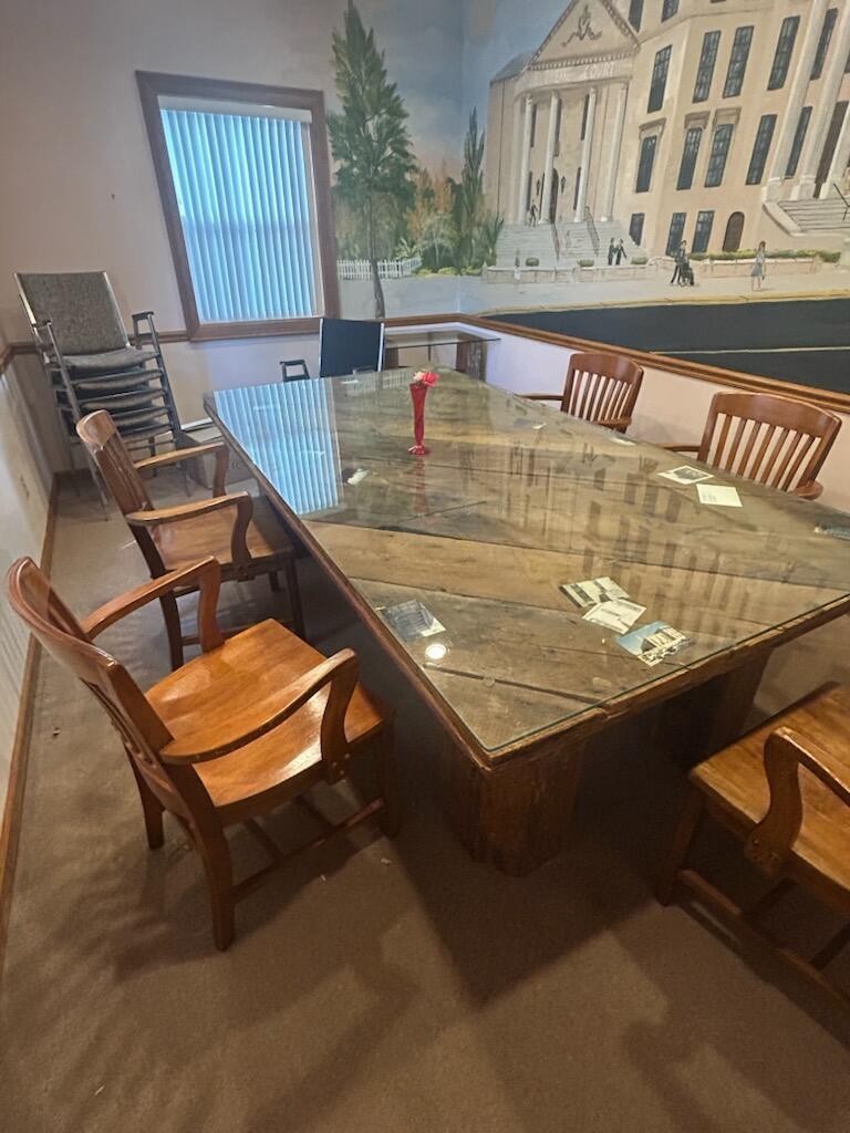 Constructed Table 4′ X 8′ Repurposedceiling Timbers From Patchogue Lace Mill..