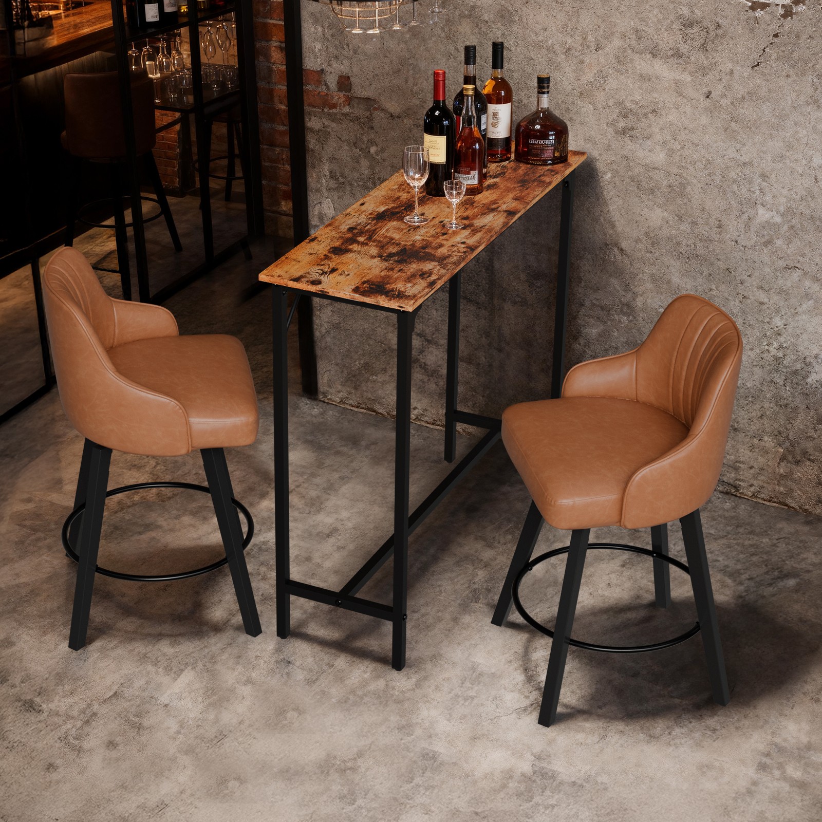 Durable MDF Top & Metal Frame, Ideal for Kitchen/Bar