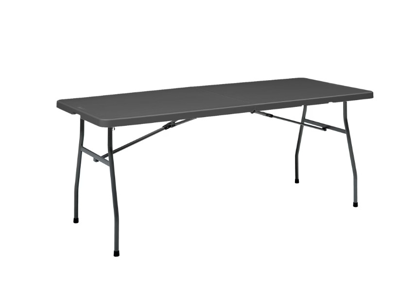 6FT Portable Folding Table – Fold-in-Half Picnic Table w/Handle, On-the-Go – NEW