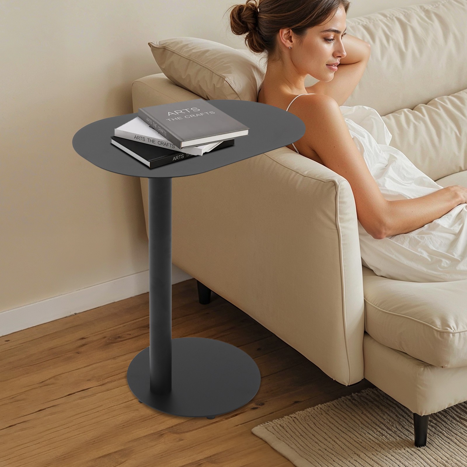 Living Room C-shaped Side Table Bedroom Iron End Table Couch Side Table