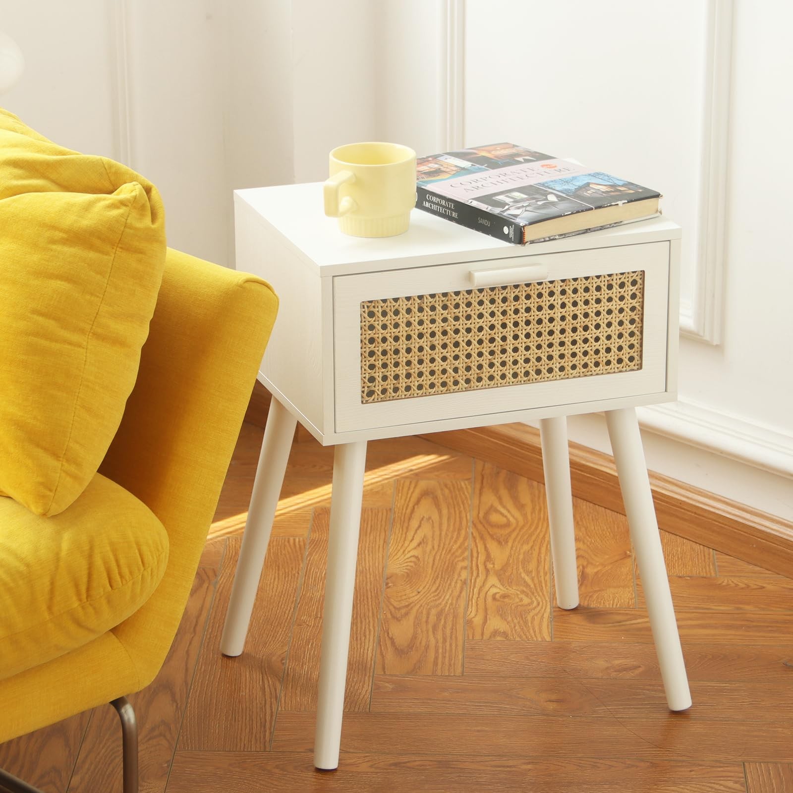AWASEN White Rattan 12 inches x 15.8 x 22 inches,