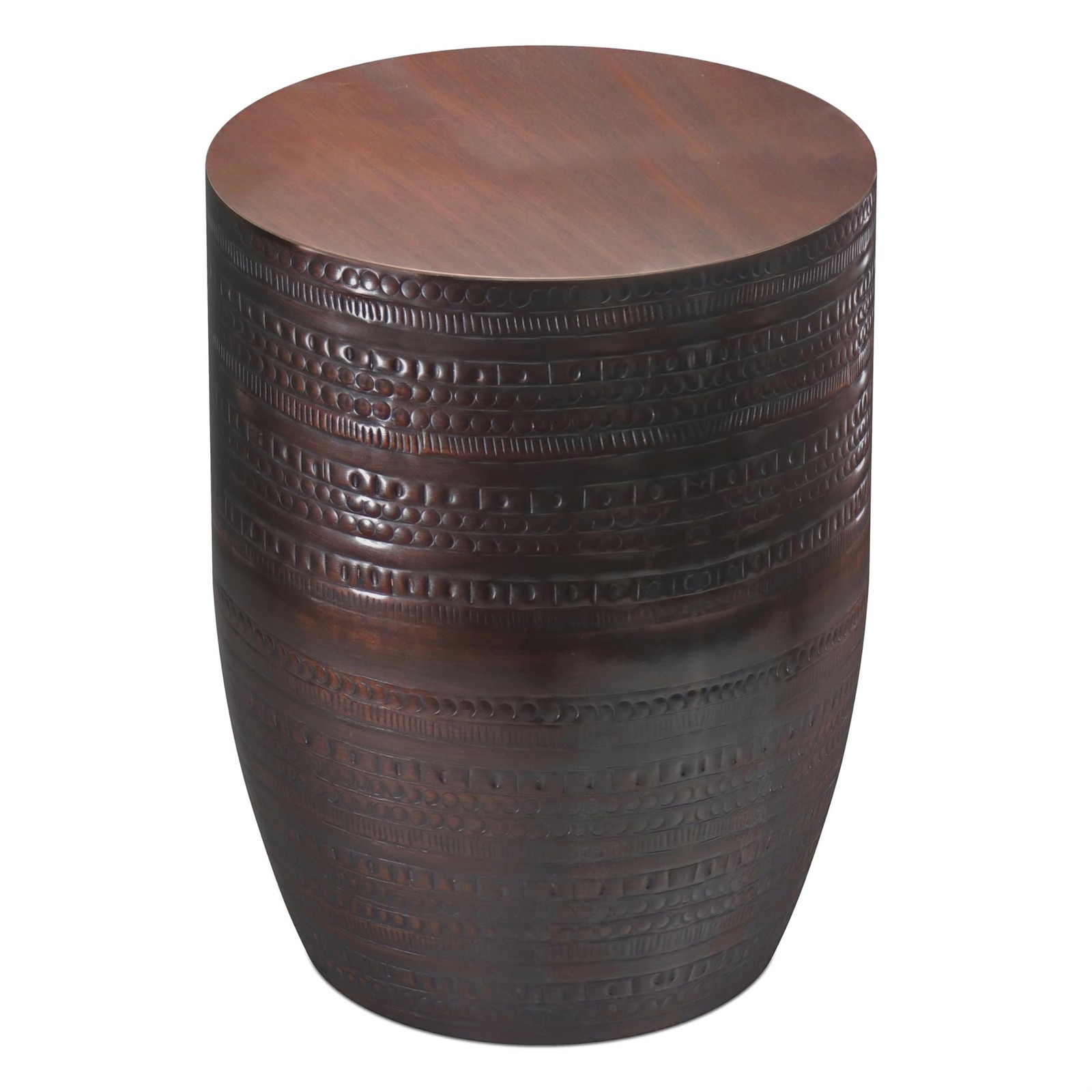 Maklaine 15 ” Metal Large Accent Side Table in Oil Rubbed Bronze