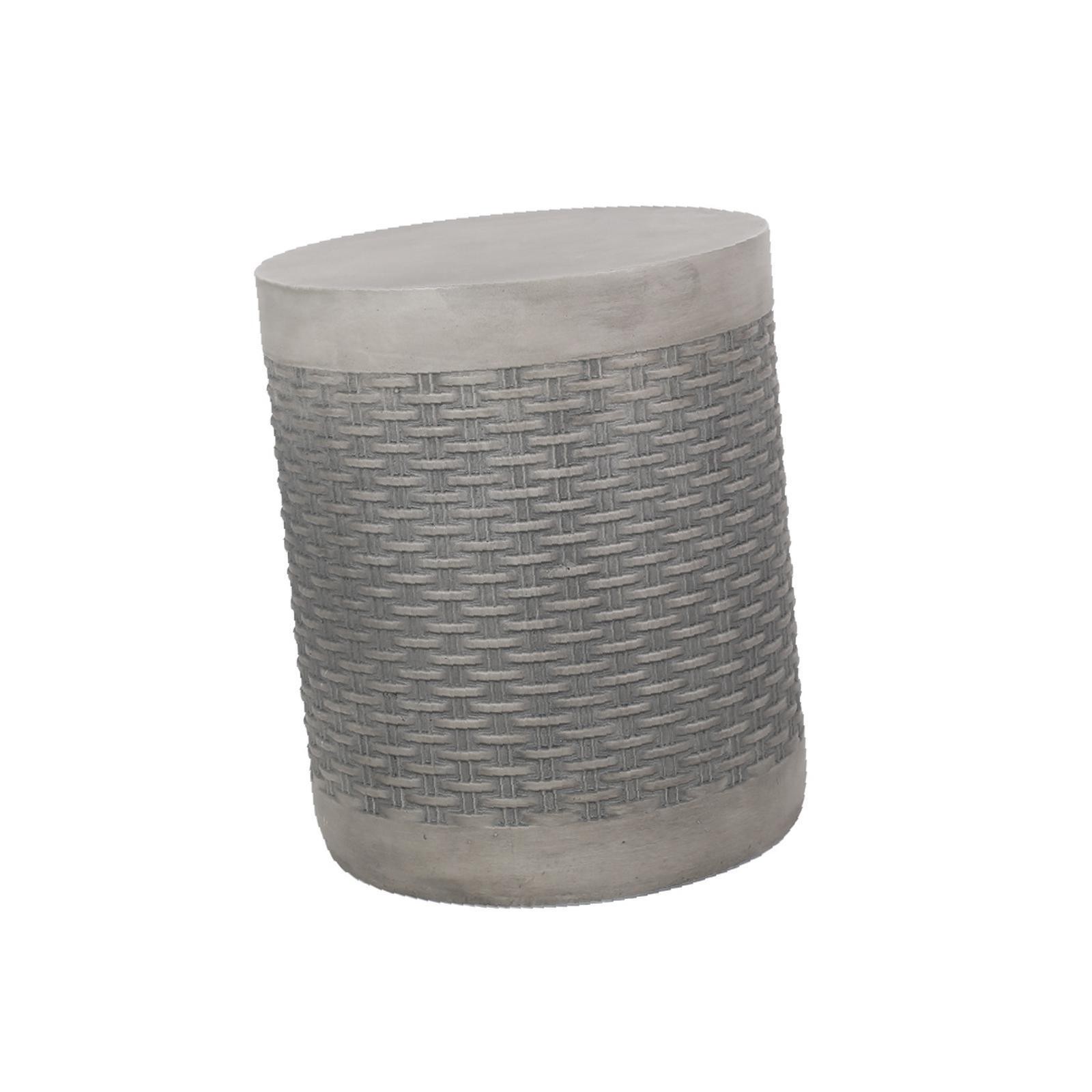 Chic Basket Weave Accent Table – Functional and Stylish Lightweight Concrete
