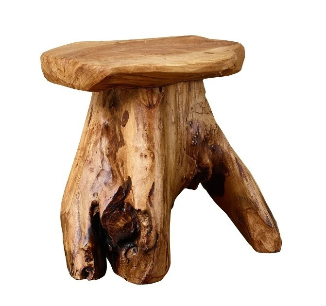 Cedar Root Natural Stool Mushroom Reclaimed Hard Side Table Stand Foot Wood End