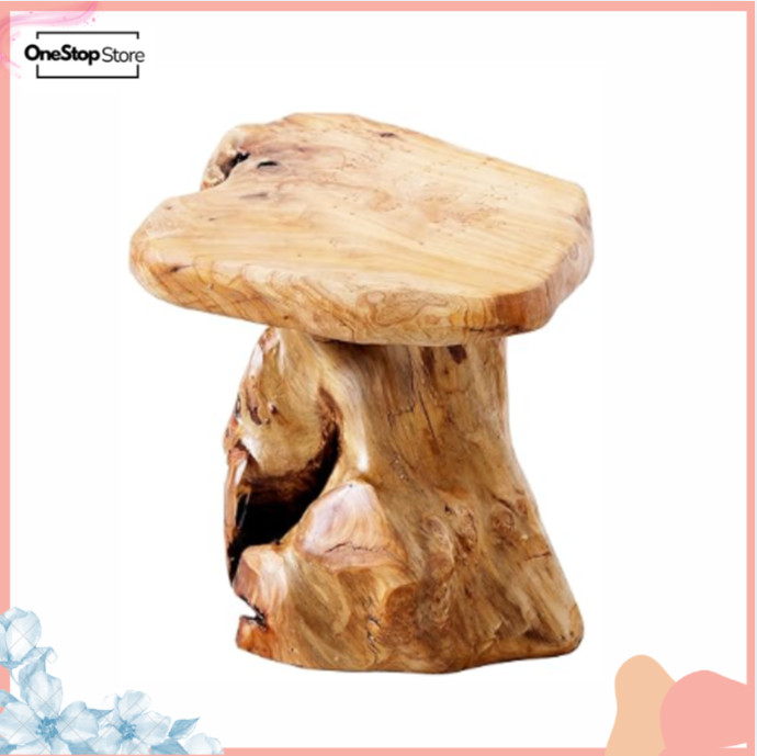 Cedar Stump Stool 13.8″ Natural Wood Side Table Live Edge