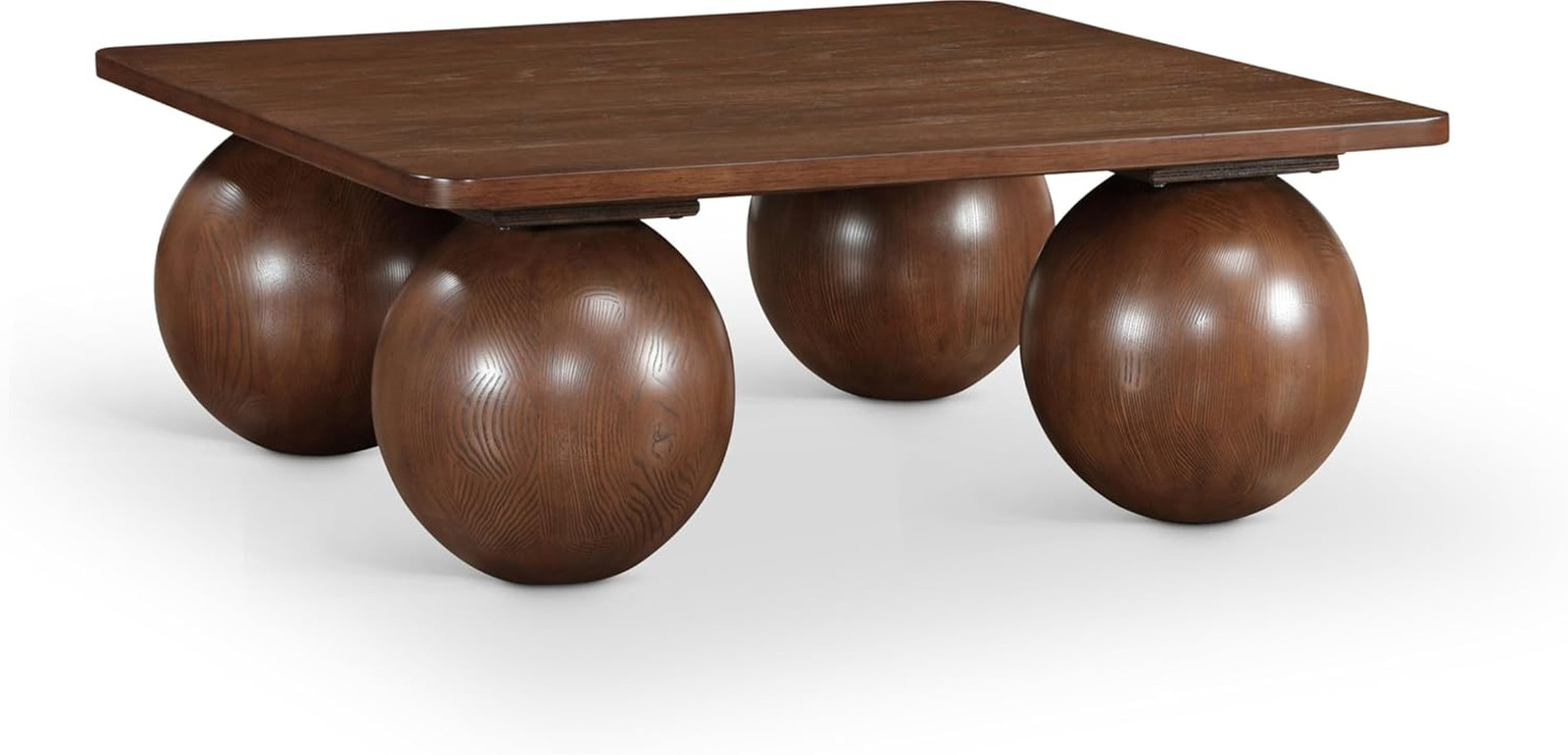 Stylish Art Deco Coffee Table in Rich Brown Walnut, 39″ Square