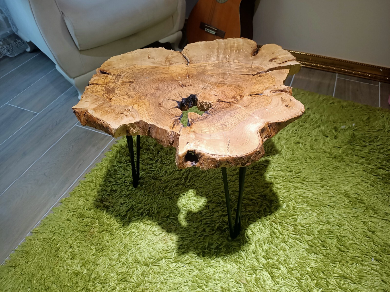 Side Table Natural Live Edge Olive Rustic Nesting Table l By Skilled Hands