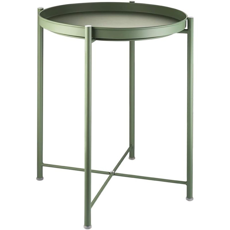 Versatile Round End Table W/ Removable Tray Durable Side Table Any Room New