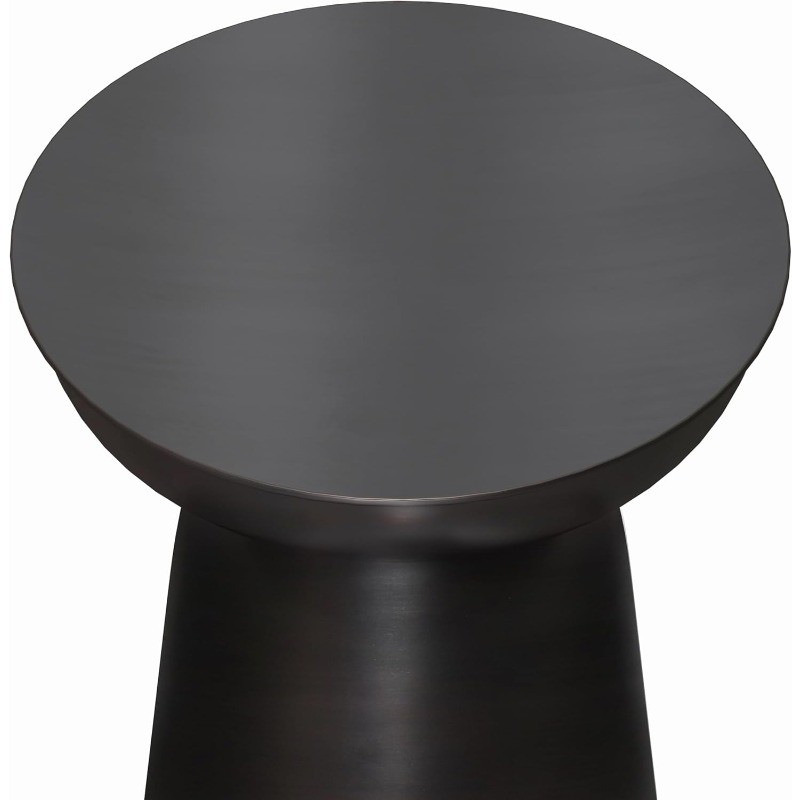 Toby Metal Table – 17 inch Wide Solid Iron Drum Accent Table in Antique Copper
