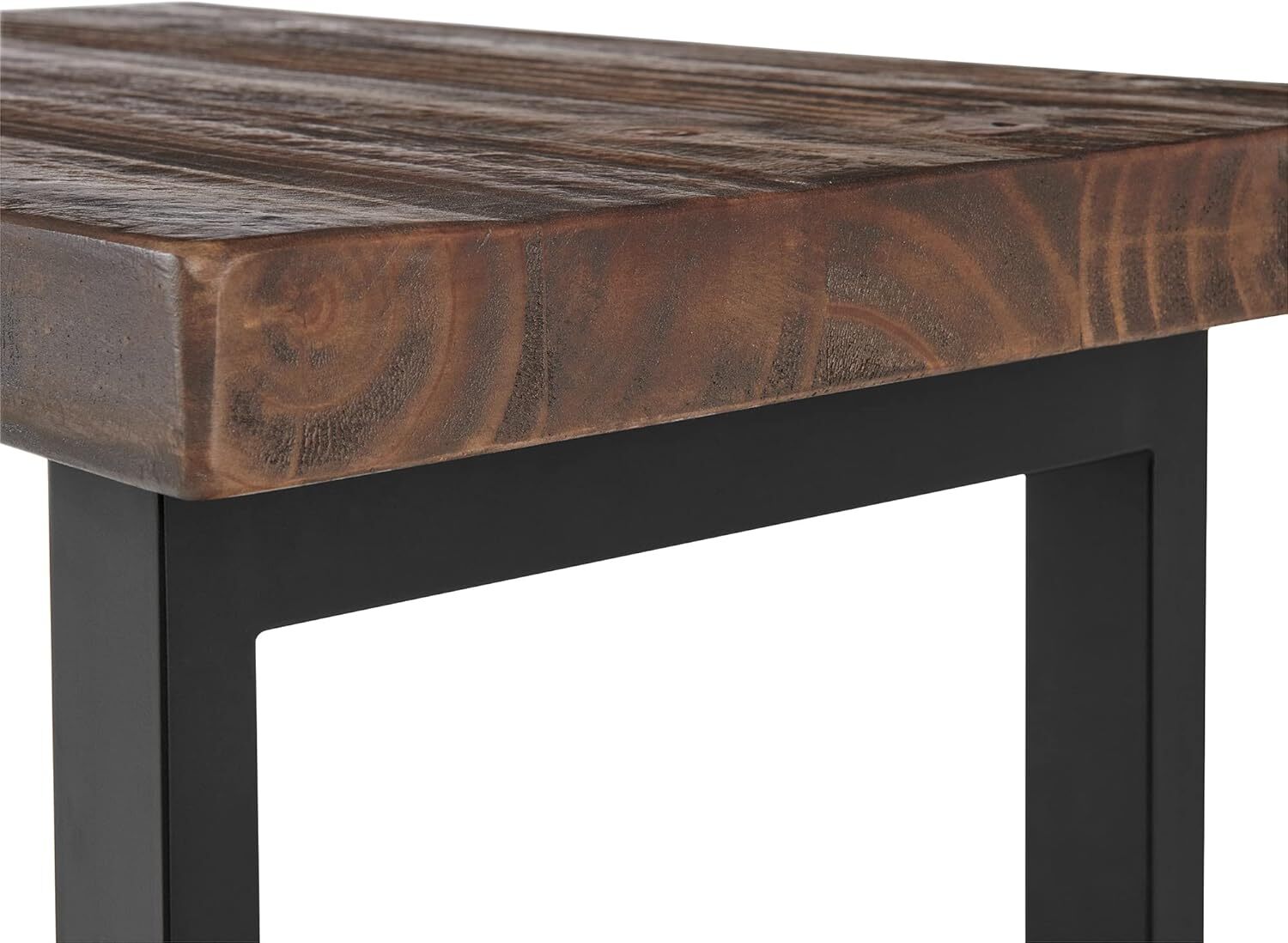 Alaterre Furniture Pomona Metal and Wood End Table, 17 in x 27 x 27 Brown