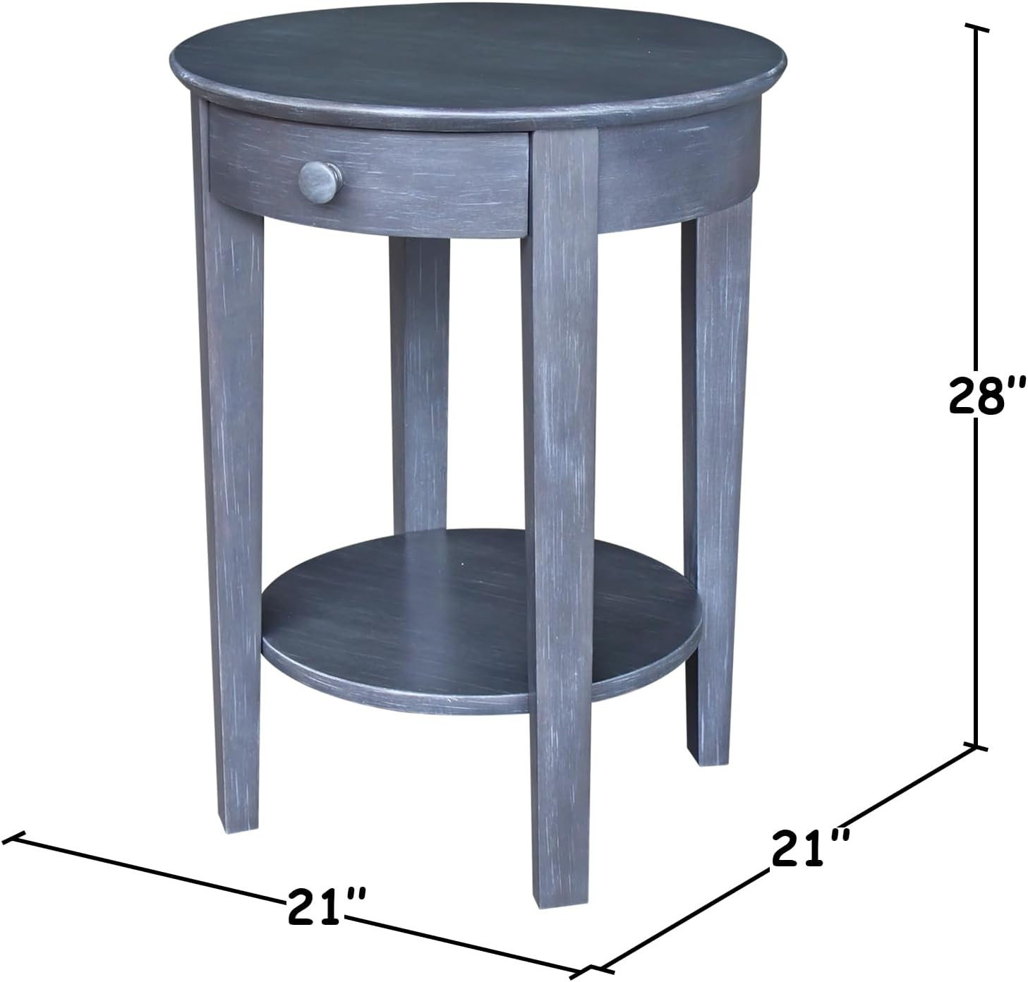 Heather Grey Accent Table with Drawer – Stylish & Sturdy for Any Room