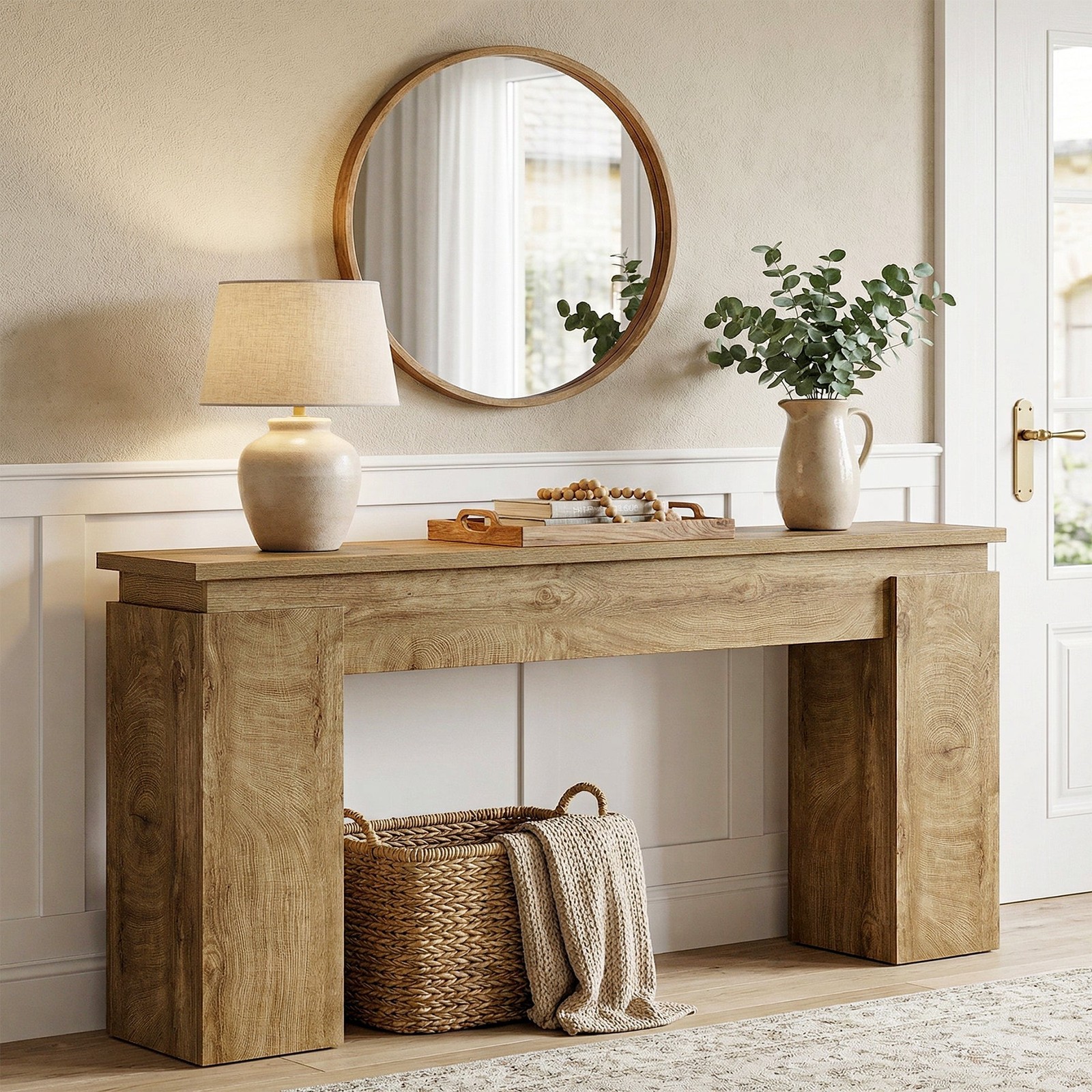 63-Inch Console Table, Farmhouse Sofa Table Behind The Couch for Living Room