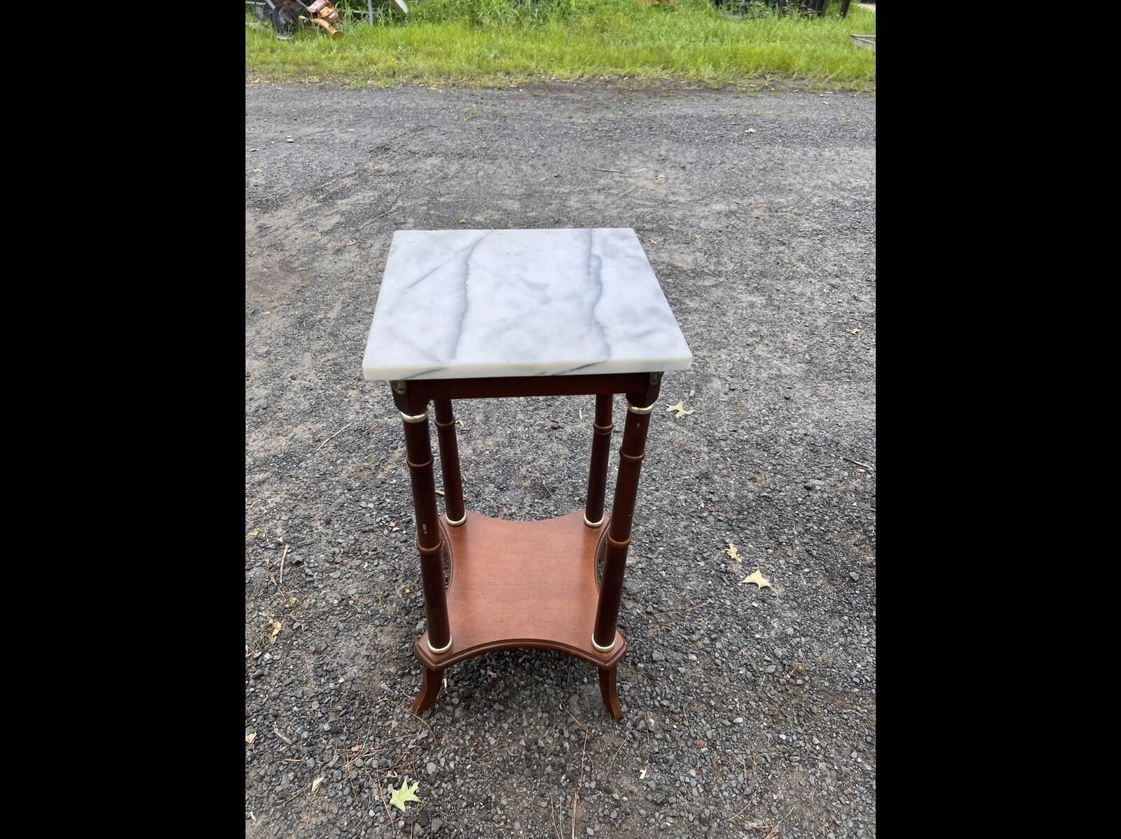 MARBLE SQUARE & WOOD END TABLE. GREAT DECOR FOR ANY ROOM