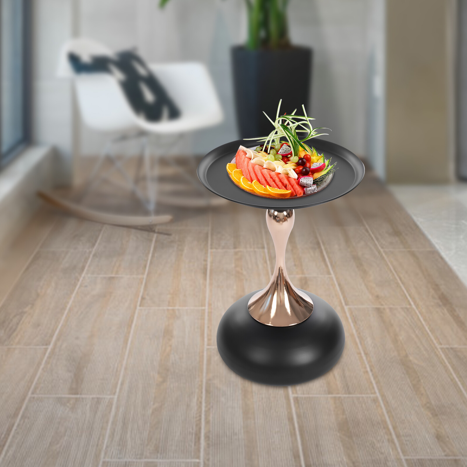 Round Side Table Metal Sofa Small End Table Drink Table for Living Room Bedroom