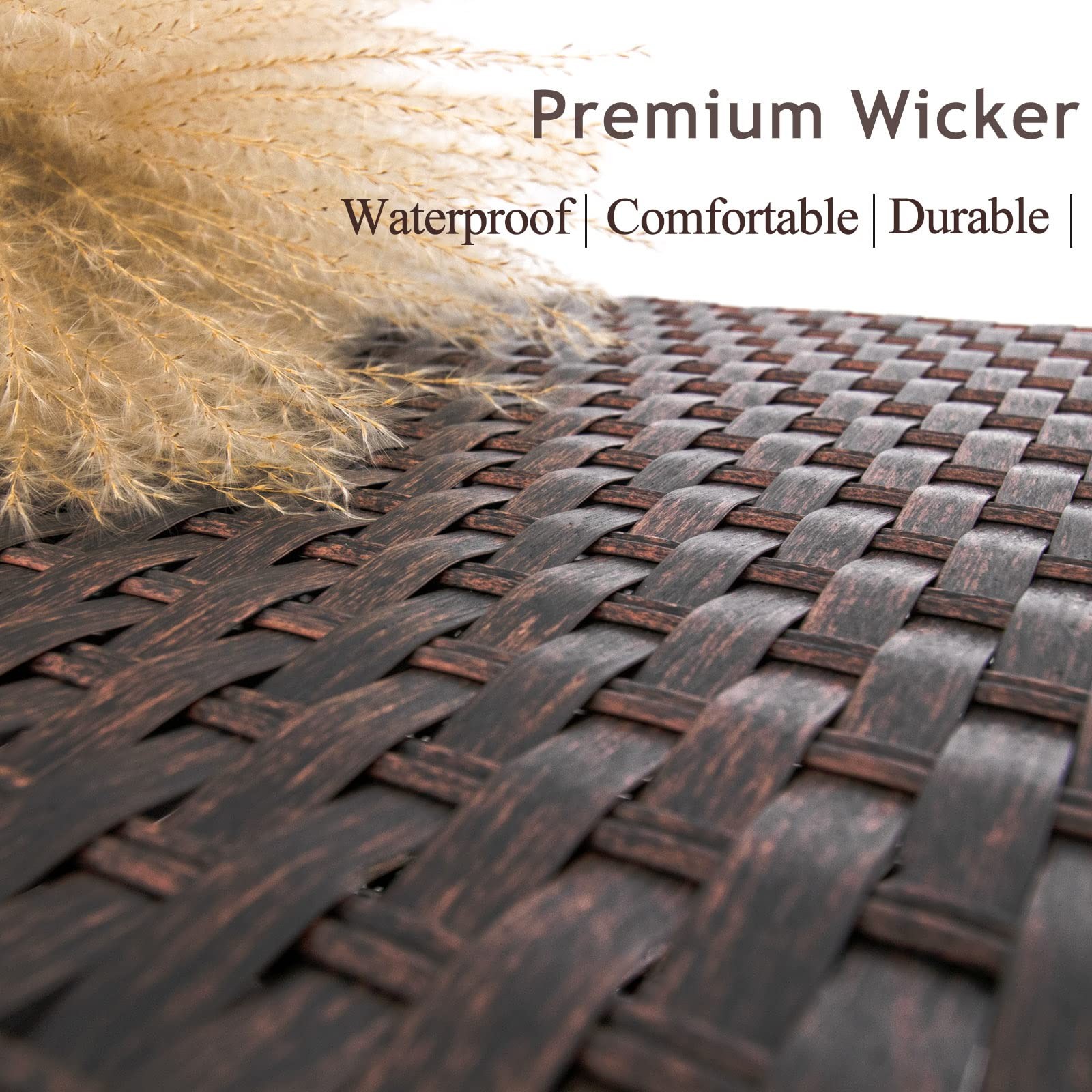 Outdoor Storage Coffee Table with Waterproof Cover,Patio Wicker Storage Table…